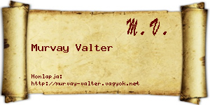 Murvay Valter névjegykártya